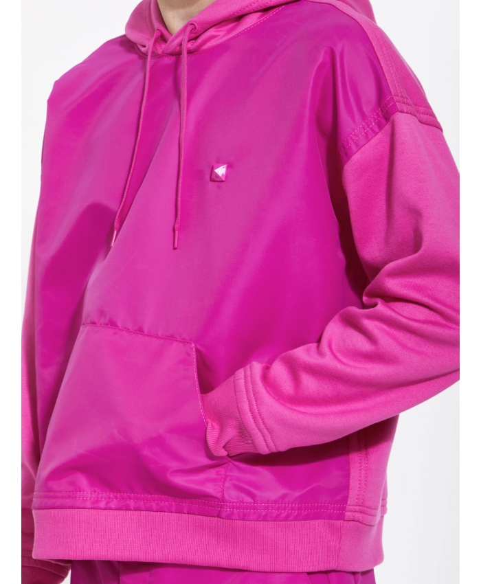 VALENTINO GARAVANI - Valentino Pink cotton nylon hoodie