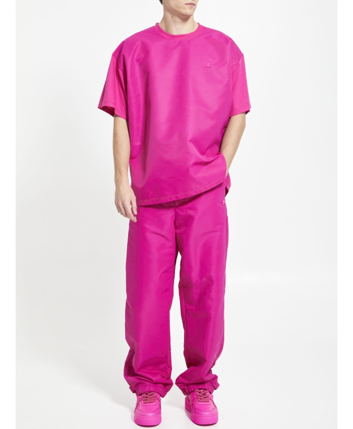 VALENTINO GARAVANI - T-shirt Valentino rosa con dettaglio borchia