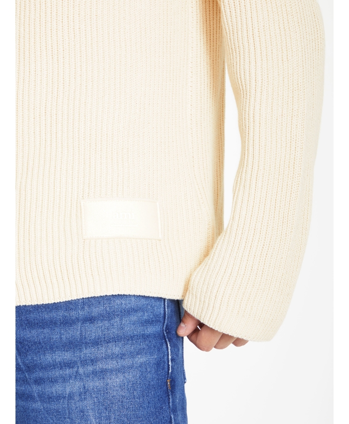 AMI PARIS - Ivory jumper with patch