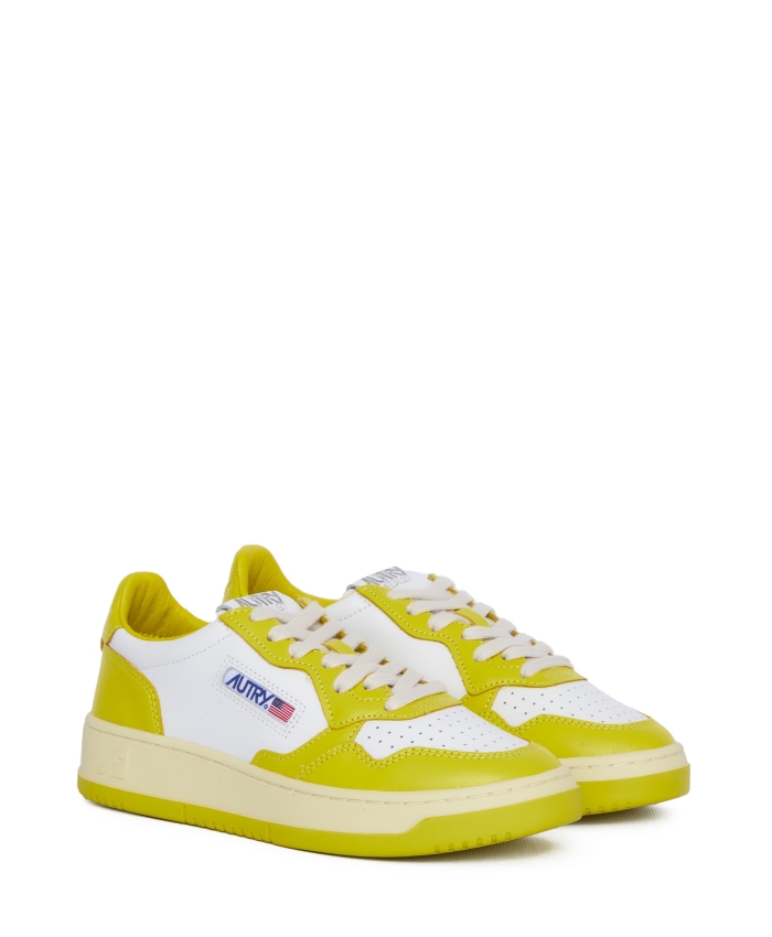AUTRY - Medialist yellow and white sneakers