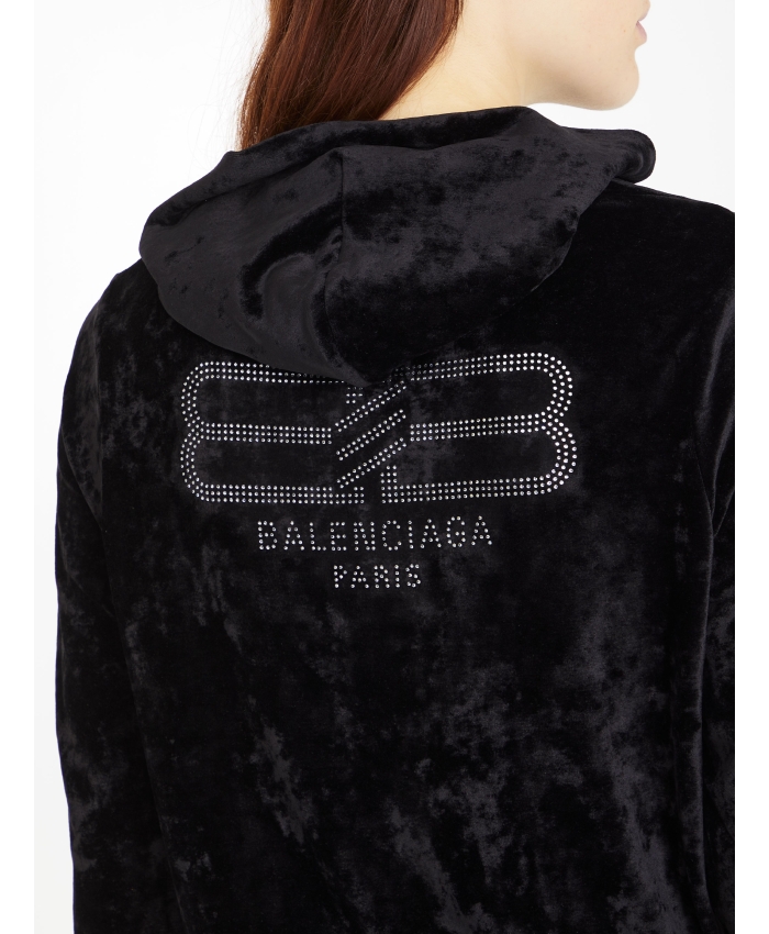 BALENCIAGA - BB Paris Strass Fitted hoodie