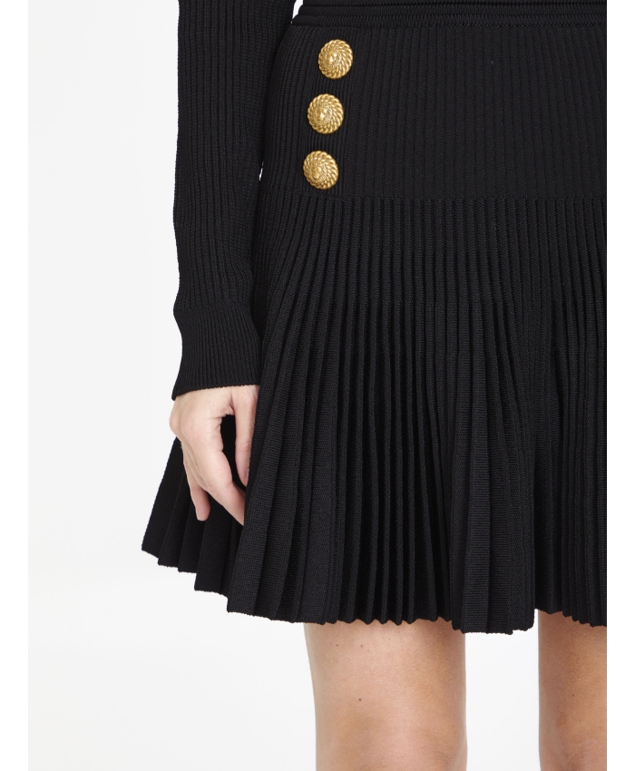 BALMAIN - Knitted flare short dress