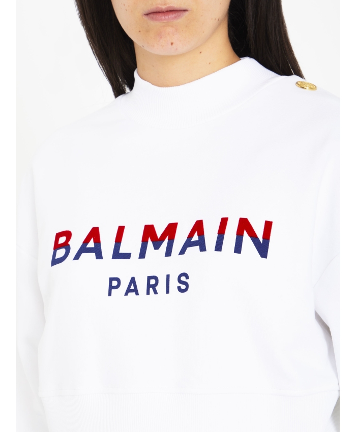 BALMAIN - Cropped sweatshirt with logo