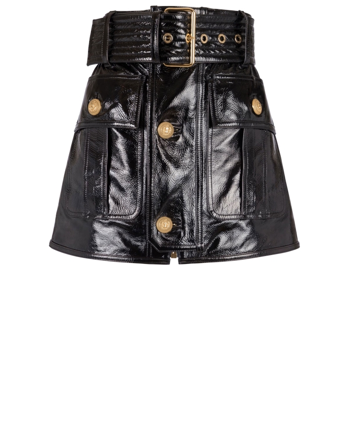 BALMAIN - Patent leather miniskirt