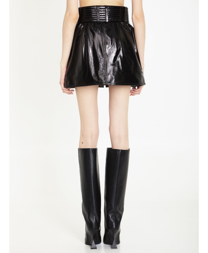BALMAIN - Patent leather miniskirt