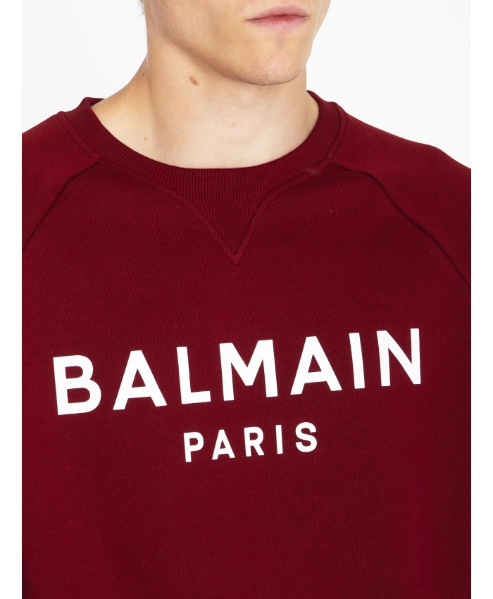 BALMAIN - Felpa in cotone con logo