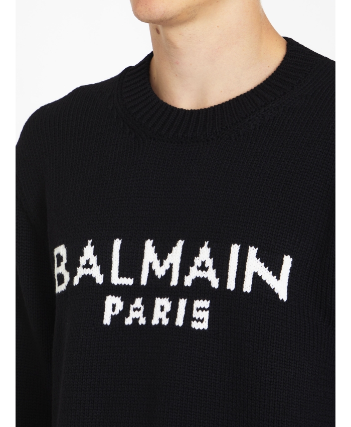 BALMAIN - Wool sweatshirt with logo