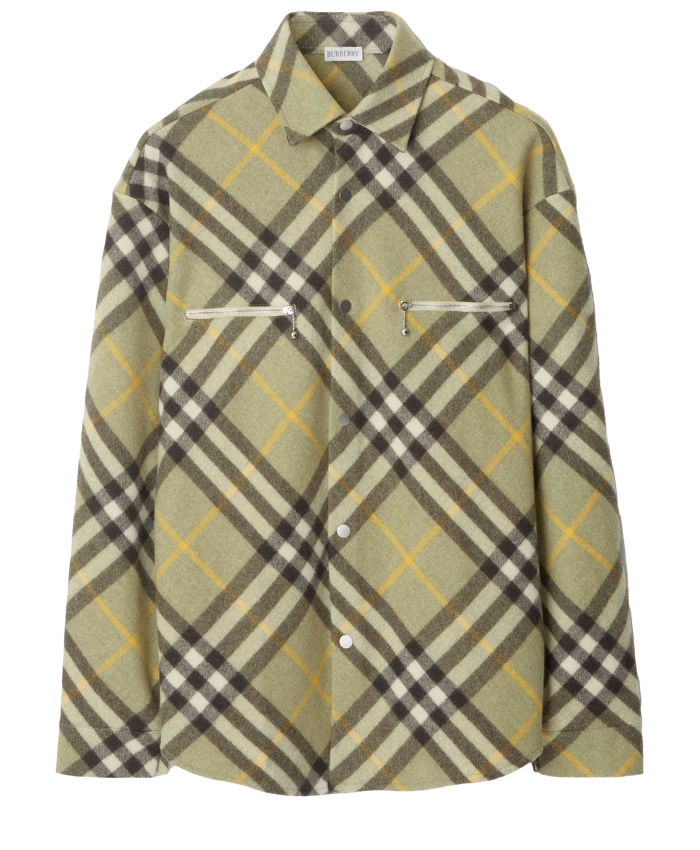 BURBERRY - Camicia in lana Check