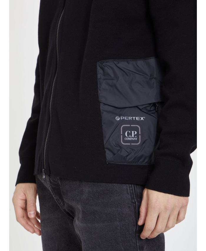 CP COMPANY - Black cotton hoodie