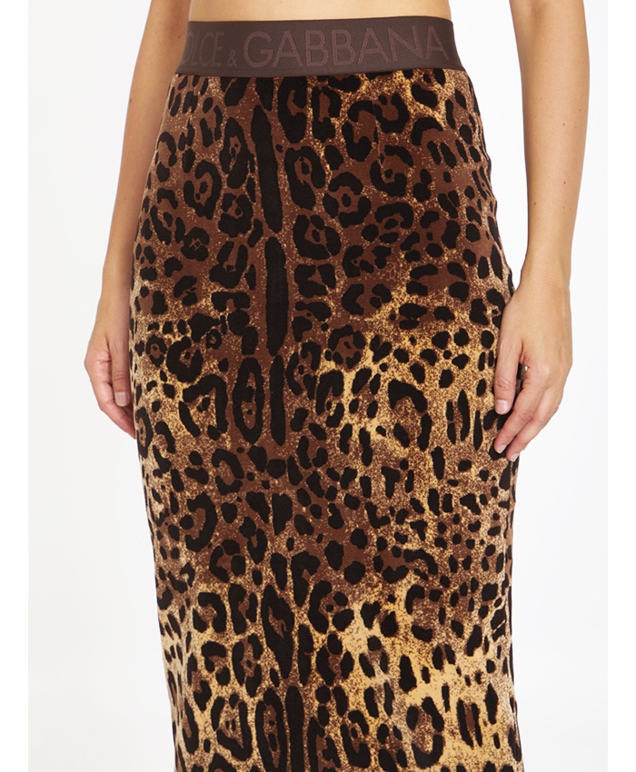 DOLCE&GABBANA - Leopard-print pencil skirt