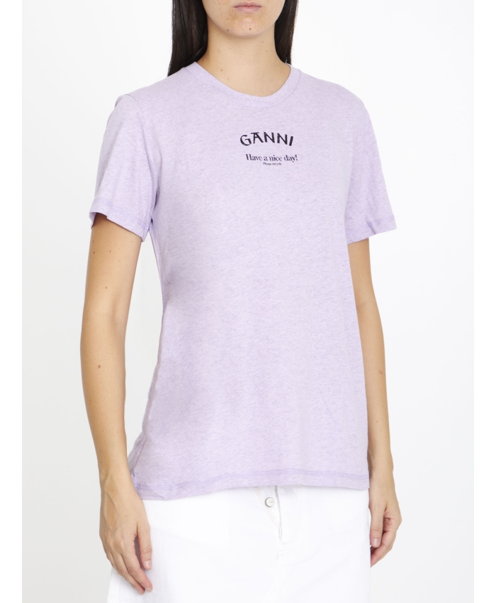 GANNI - T-shirt con logo Ganni