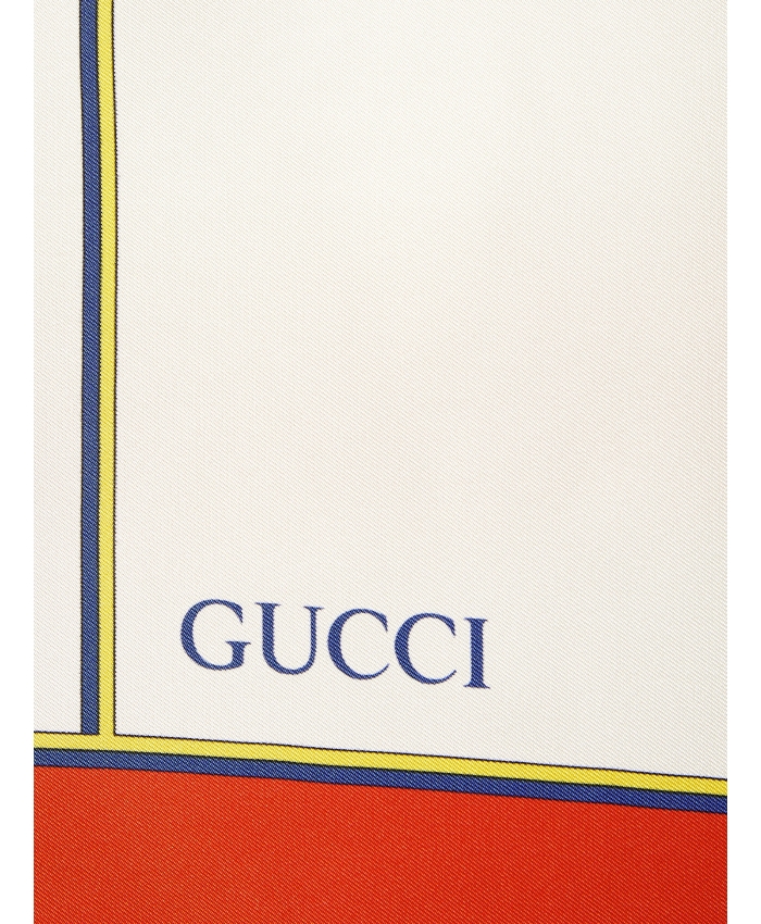 GUCCI - Foulard in seta con stampa Gucci