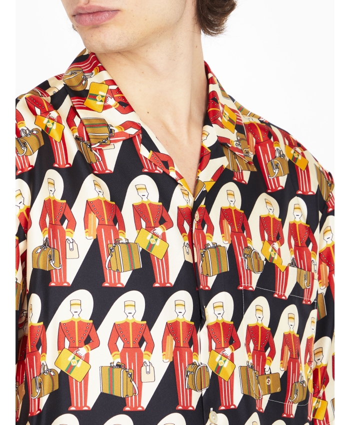 GUCCI - Silk shirt with Porter print