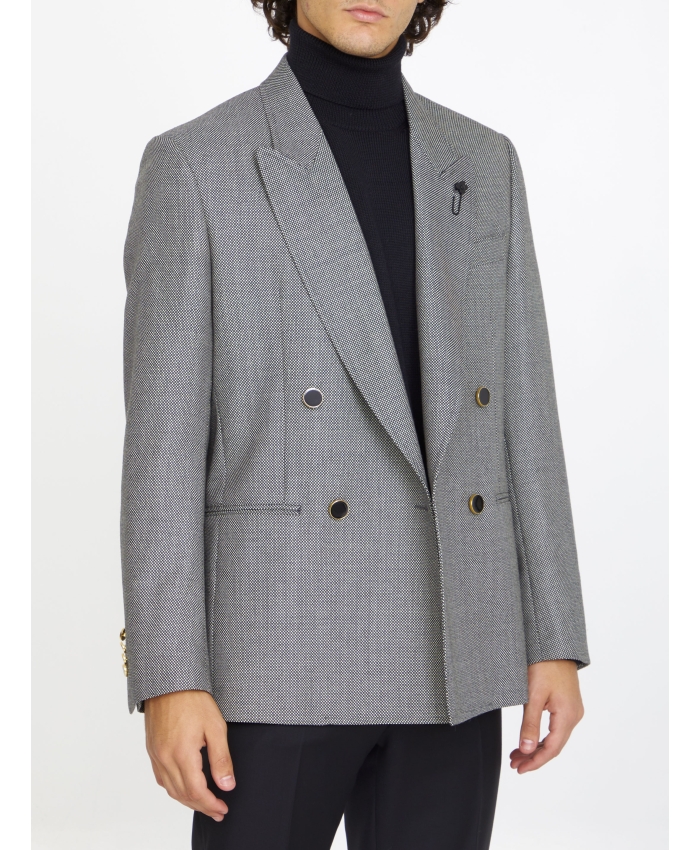 LARDINI - Double-breasted wool jacket