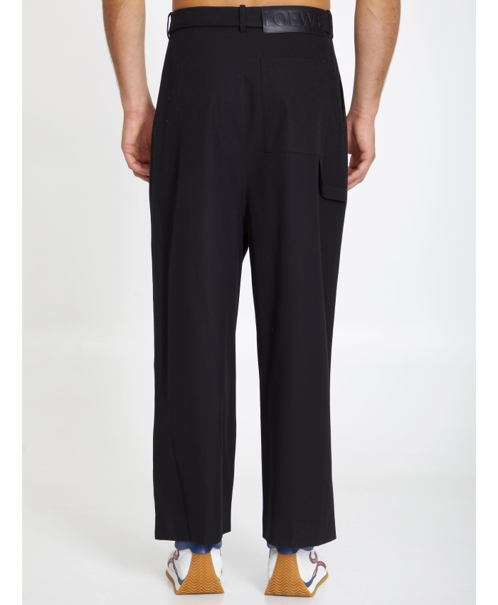 LOEWE - Black cotton trousers