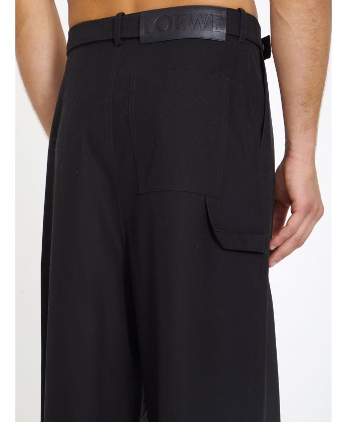 LOEWE - Black cotton trousers
