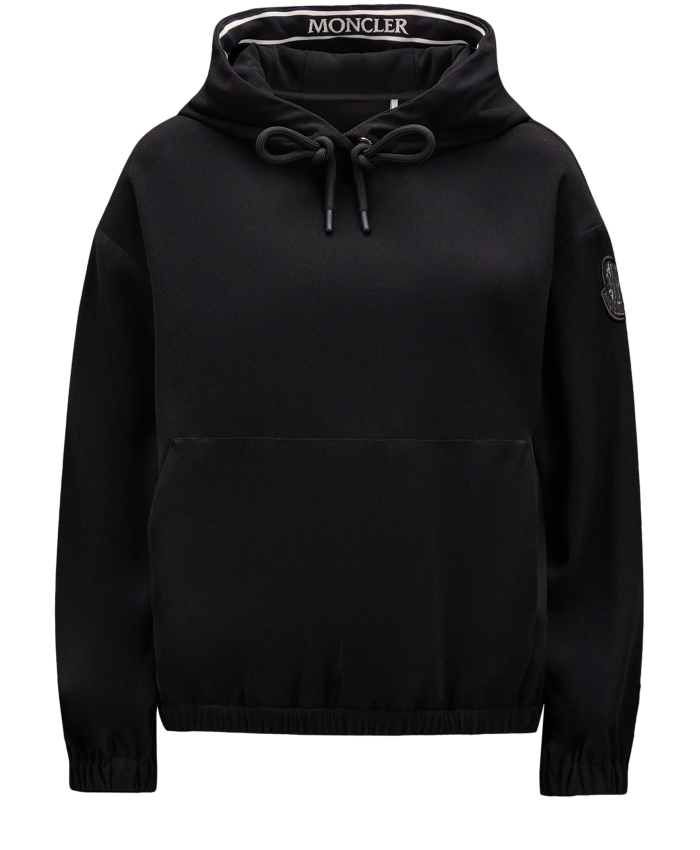 MONCLER - Black satin hoodie