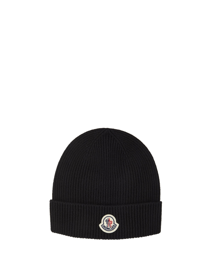MONCLER - Wool beanie with logo
