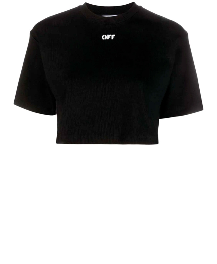 OFF WHITE - Crop t-shirt with Off logo