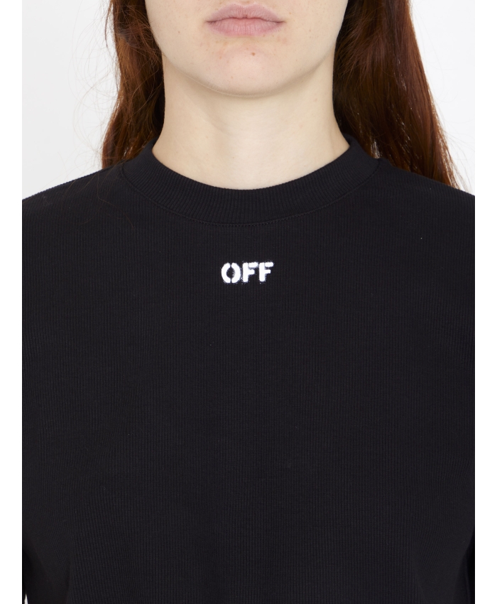 OFF WHITE - T-shirt crop con logo Off