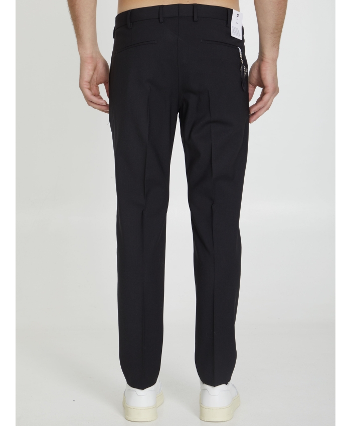 PT TORINO - Pantaloni in lana nera