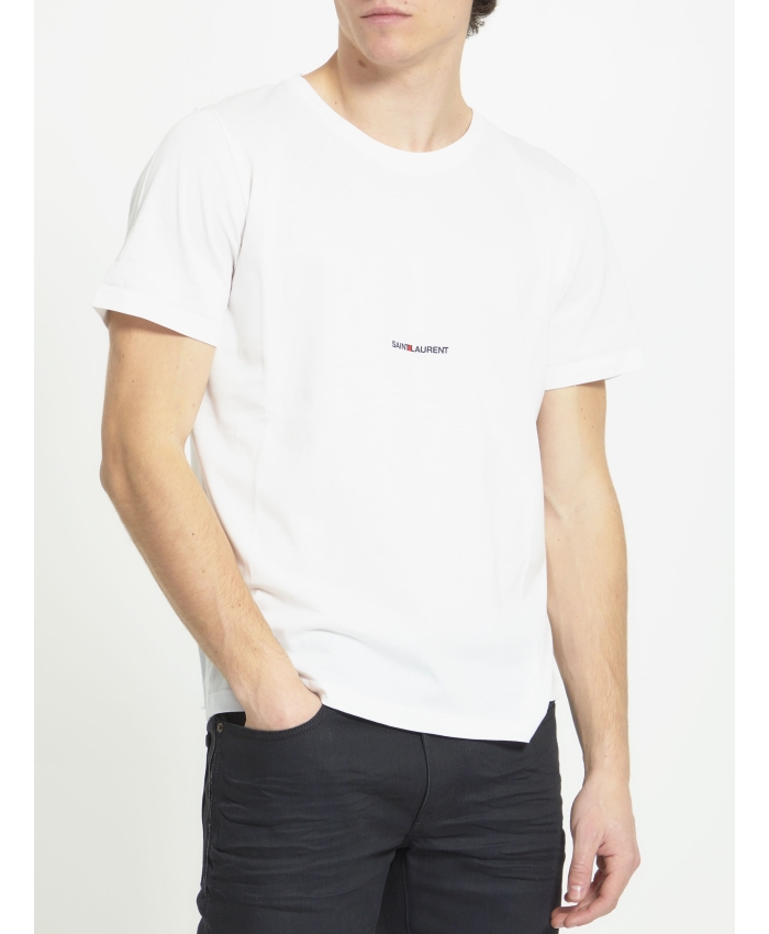 SAINT LAURENT - T-shirt in cotone con logo