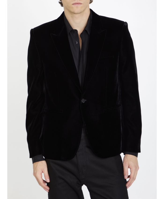 SAINT LAURENT - Black velvet jacket