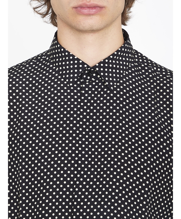 SAINT LAURENT - Polka-dot silk shirt