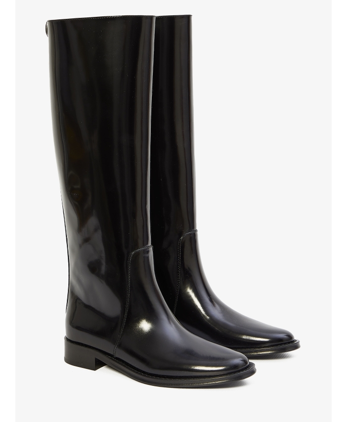 SAINT LAURENT - Hunt boots in glazed leather
