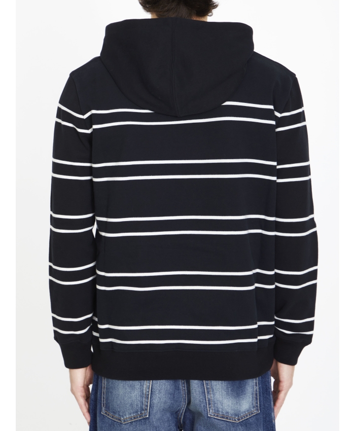 SAINT LAURENT - Striped cotton hoodie