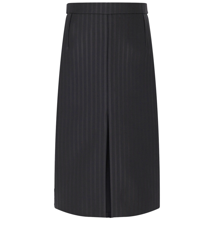 SAINT LAURENT - Striped wool and silk skirt