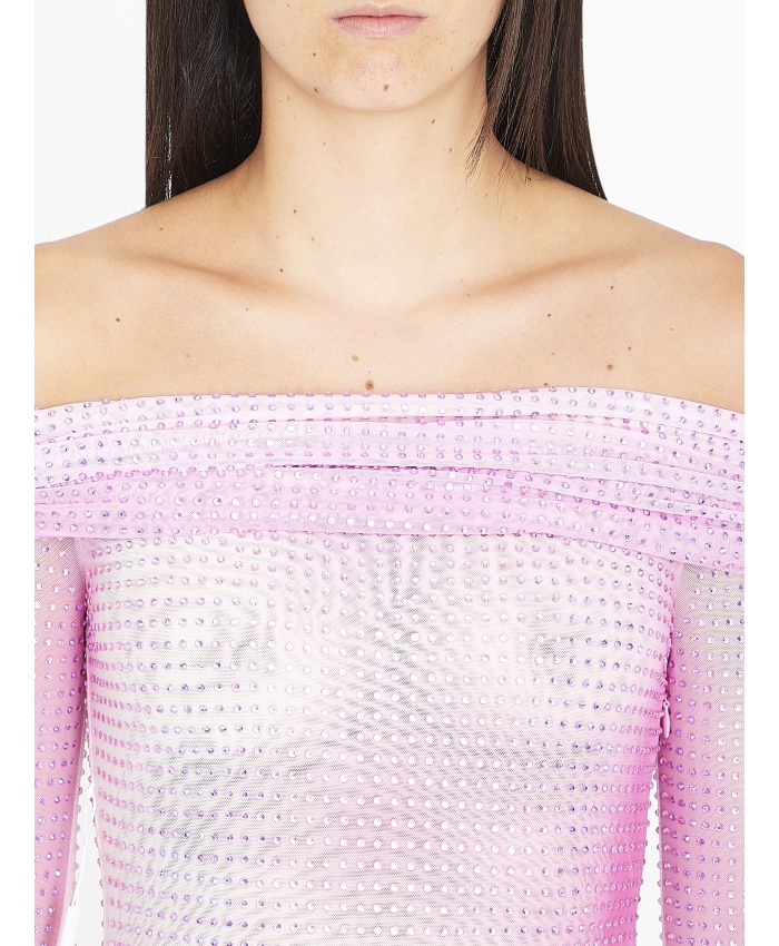 SELF PORTRAIT - Crystal mesh mini dress