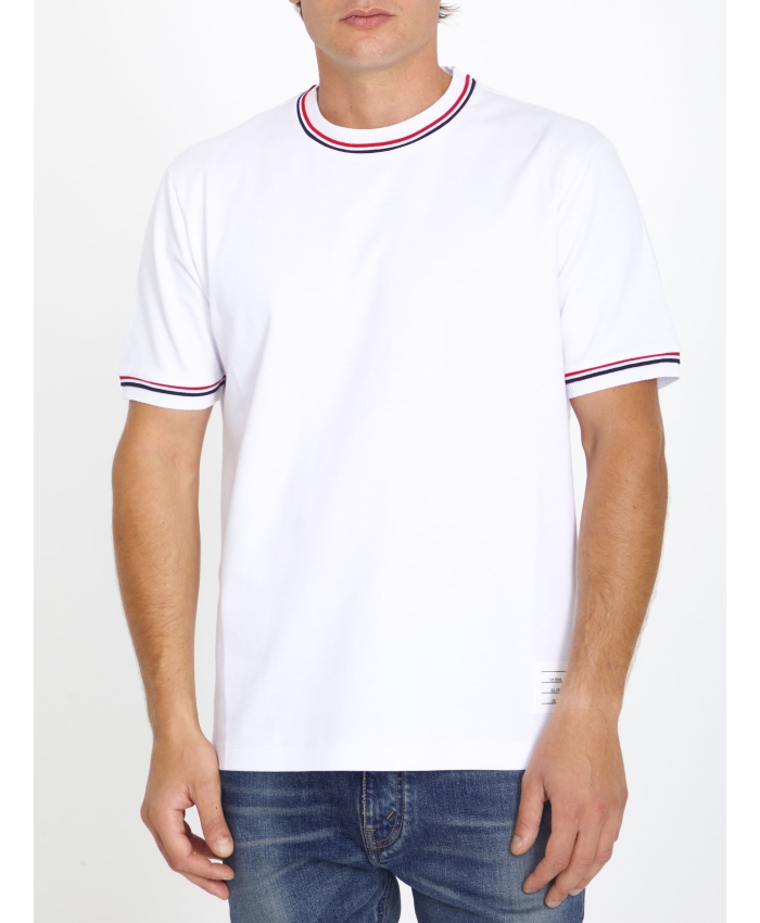 THOM BROWNE - White cotton t-shirt