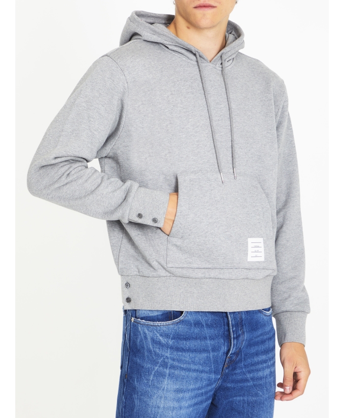 THOM BROWNE - Grey cotton hoodie