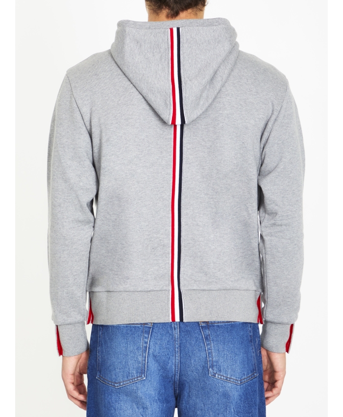 THOM BROWNE - Grey cotton hoodie