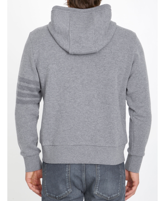 THOM BROWNE - Grey wool hoodie
