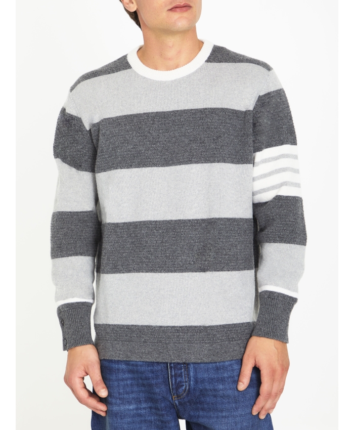 THOM BROWNE - Striped wool jumper