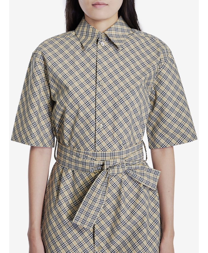 BURBERRY - Check cotton shirt dress