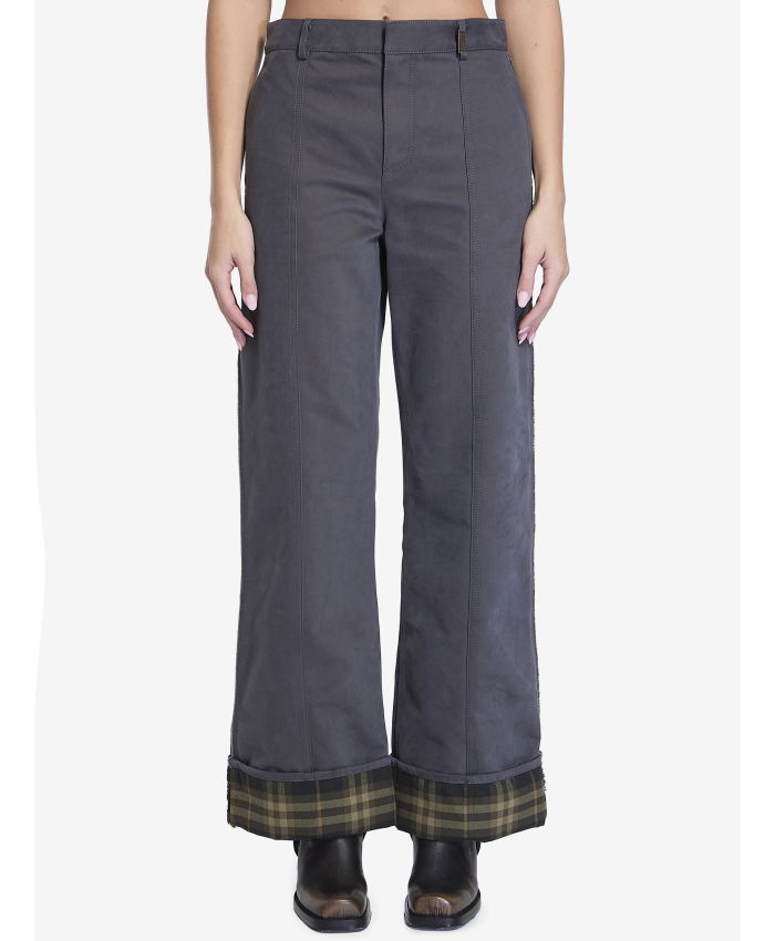 BURBERRY - Trousers in cotton and nylon