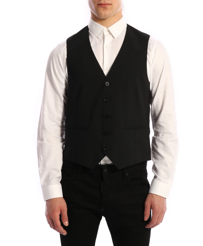 TONELLO - Wool Vest Black