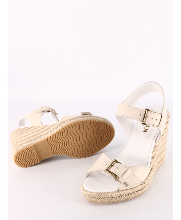 HOGAN - Leather sandal white