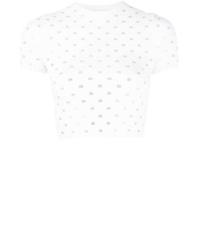 ALEXANDER WANG - Cropped t-shirt with rhinestones