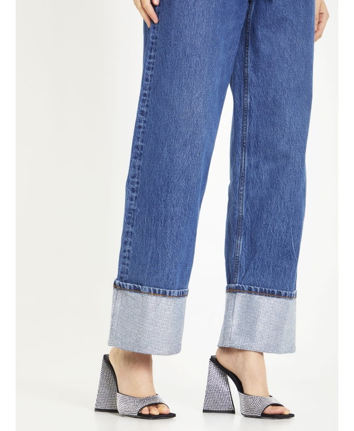 ALEXANDER WANG - Denim jeans with crystals