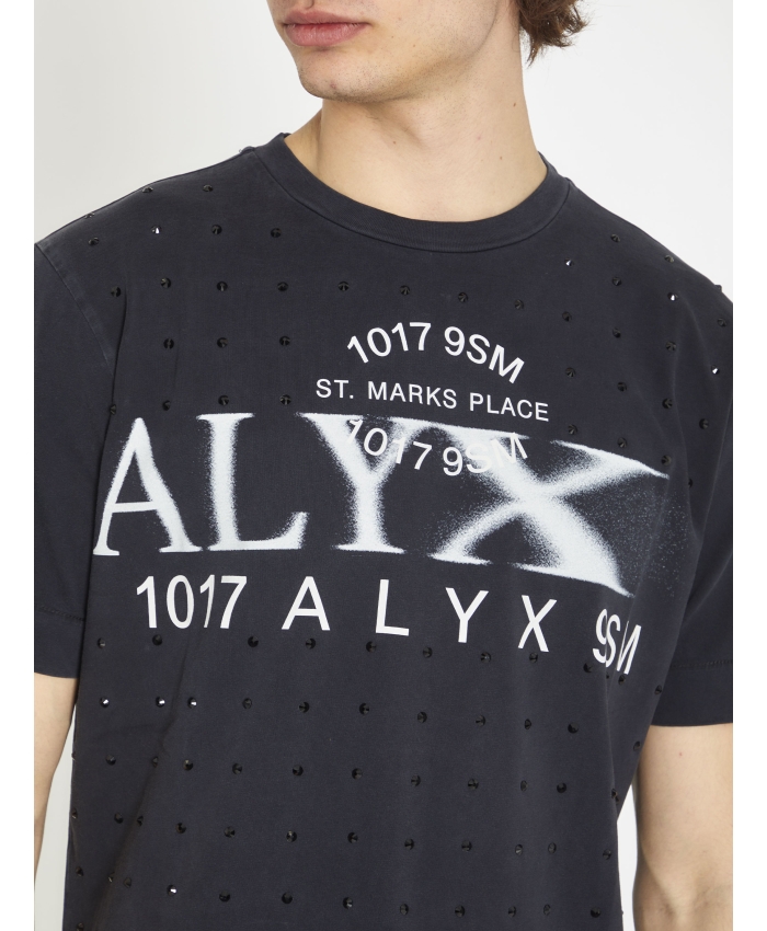 ALYX - T-shirt in cotone con borchie