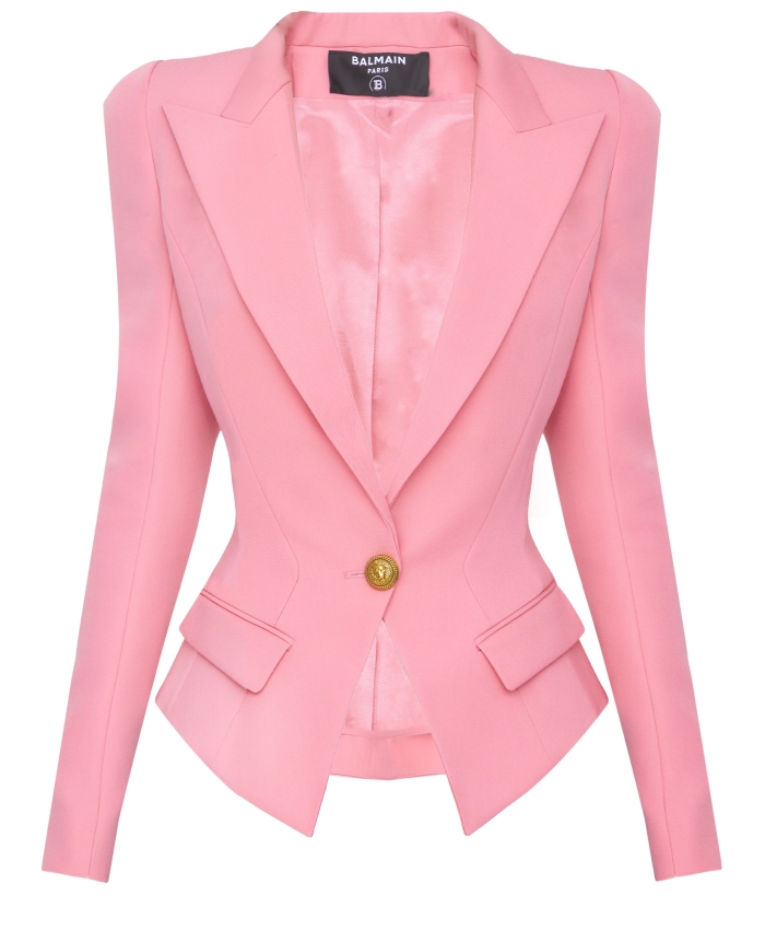 BALMAIN - Pink wool jacket