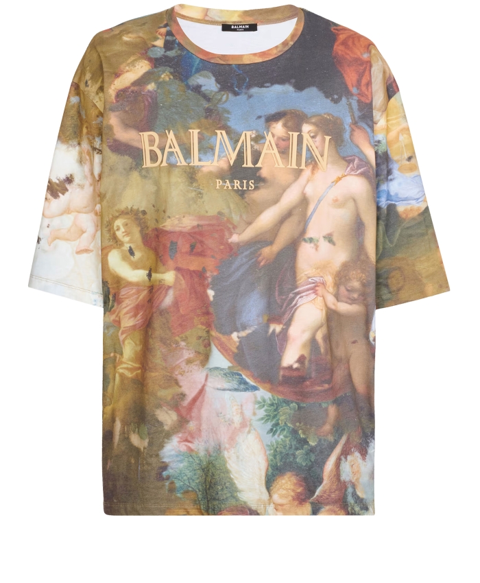 BALMAIN - T-shirt con stampa Pastel