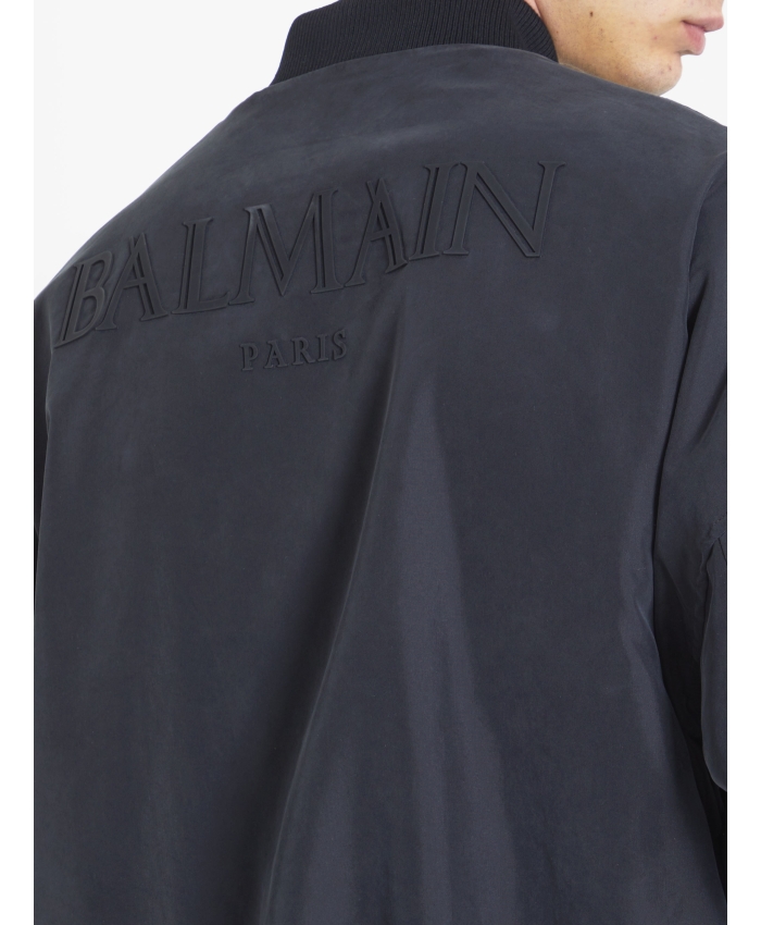 BALMAIN - Sky print reversible bomber jacket