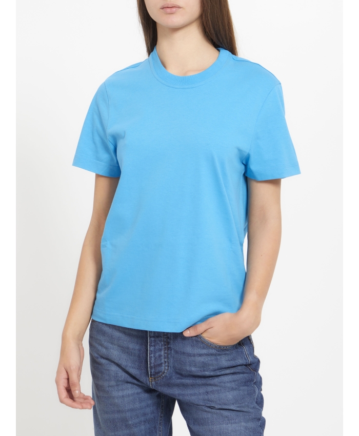 BOTTEGA VENETA - Turquoise cotton t-shirt