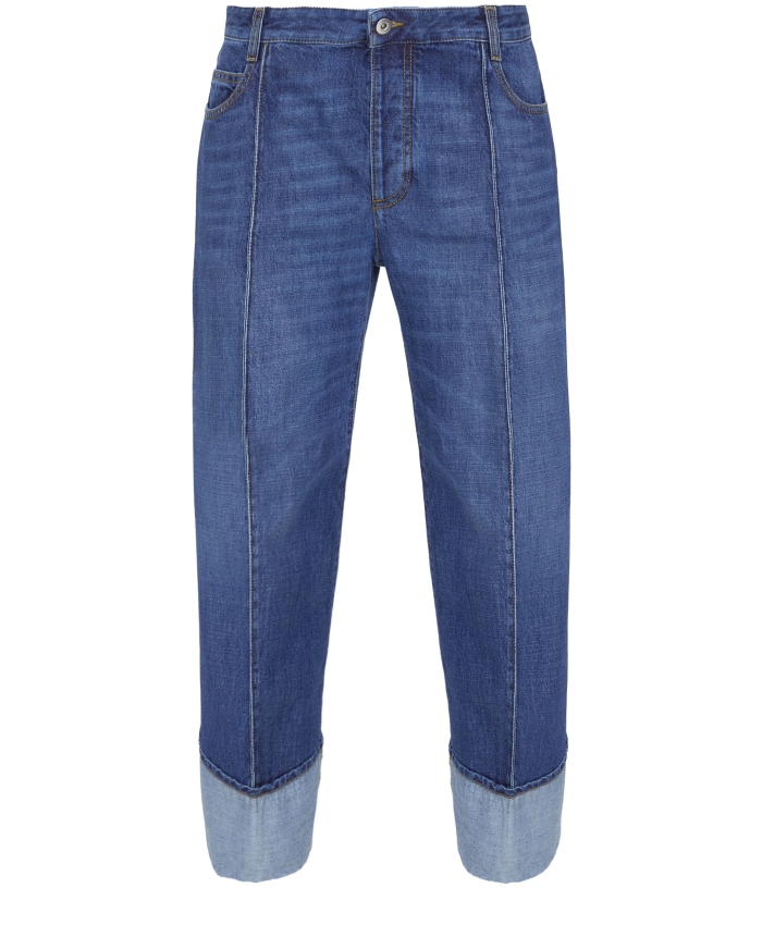 BOTTEGA VENETA - Jeans crop in denim blu