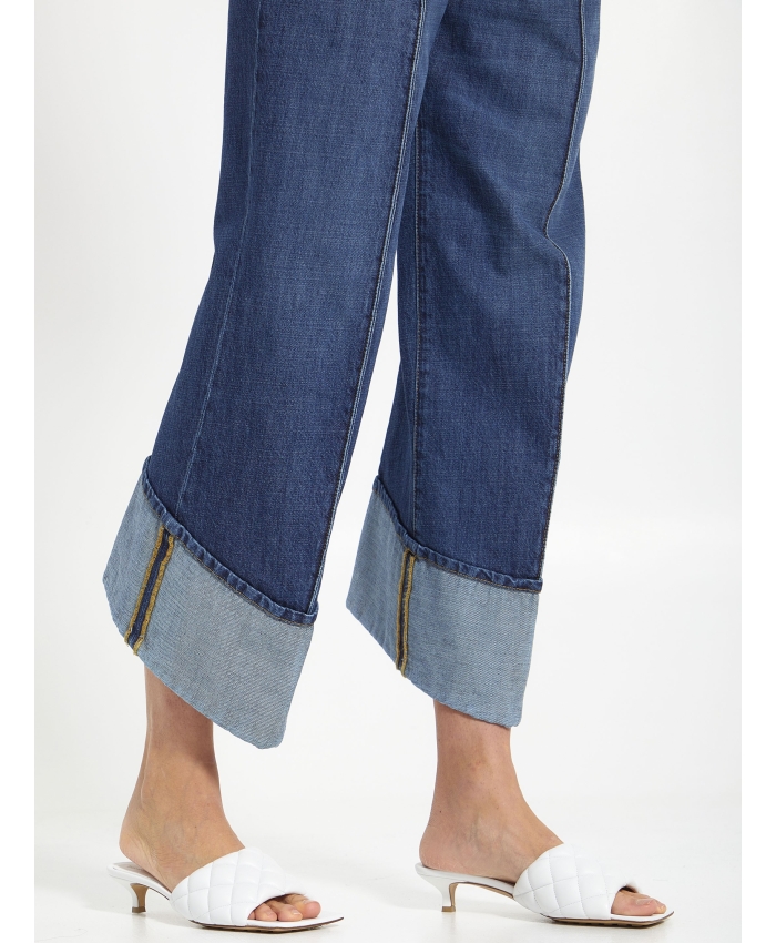 BOTTEGA VENETA - Cropped blue denim jeans